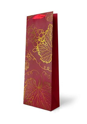 Foiled Gold Grape Vine Pattern on Red
