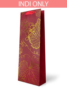 Foiled Gold Grape Vine Pattern on Red