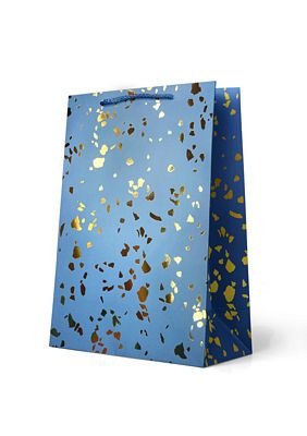 Foiled Gold Flecks on Blue