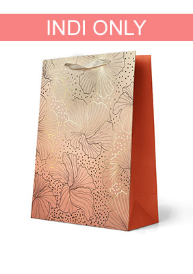 Gold Floral Outline on Peach