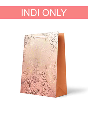 Gold Floral Outline on Peach