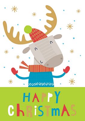 Foiled Happy Christmas Reindeer