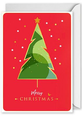 Foiled Christmas Card 8553 tree