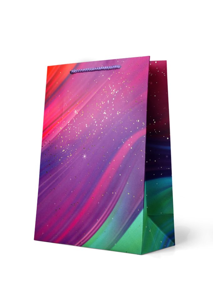 Gift Bag Large Swirl of Purple, Pink & Blue with s