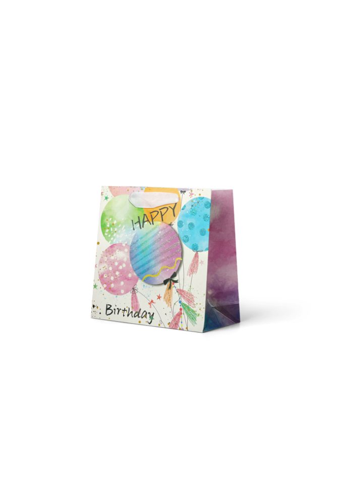 B1008S Gift Bag Small Happy BirthdayPatterned Balloon Bou