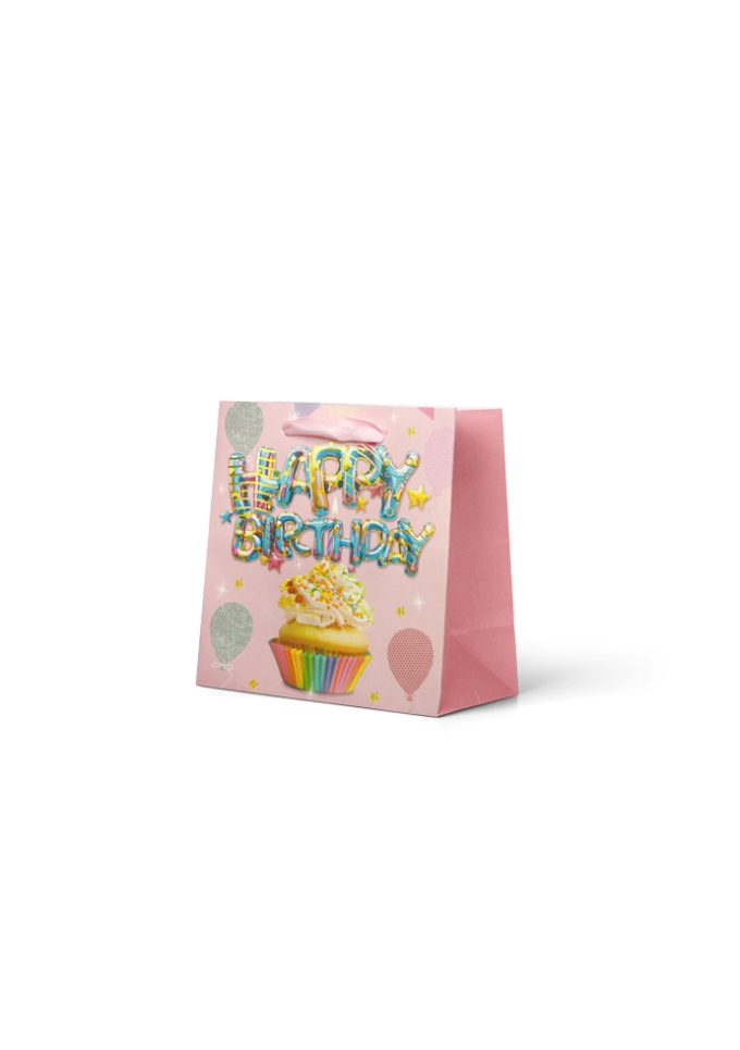B1022S Gift Bag Small Happy Birthday Cupcake