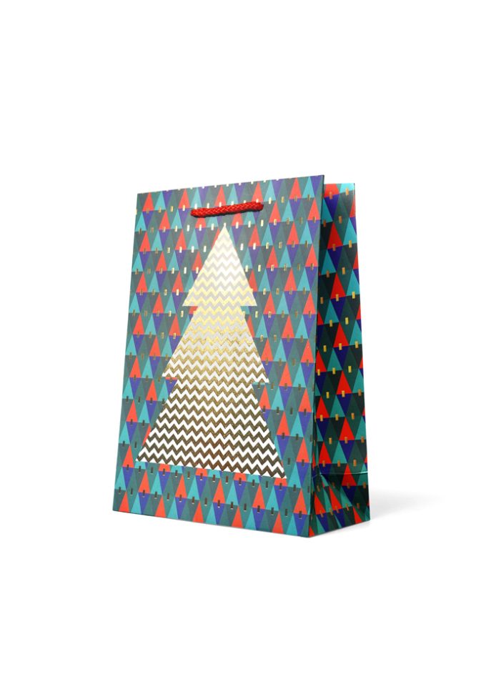 Gift Bag Medium Christmas Tree on Navy