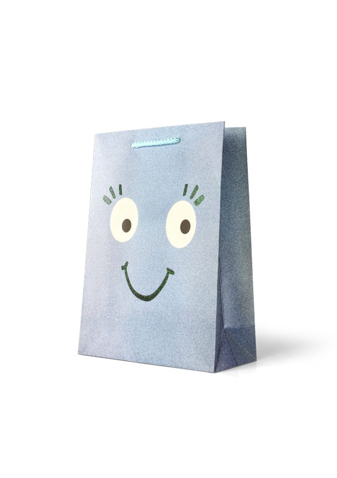 B440M Gift Bag Medium Smiley Face on Blue