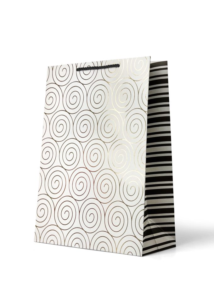 Gift Bag Large Gold Foiled Wave Pattern