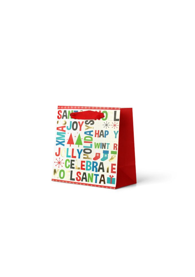 B607SX Gift Bag Small Christmas Script