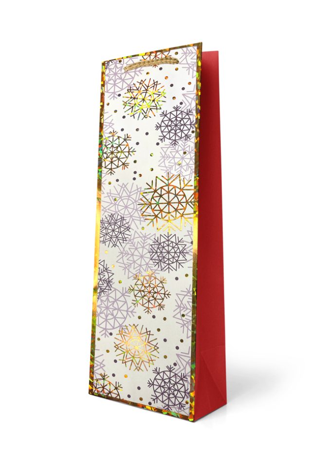 B640BX Bottle Bag Snow Flakes
