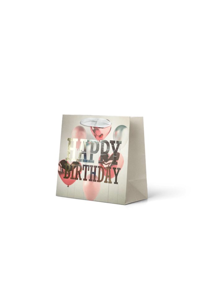B971S Gift Bag Small Foiled Happy Birthday Balloons