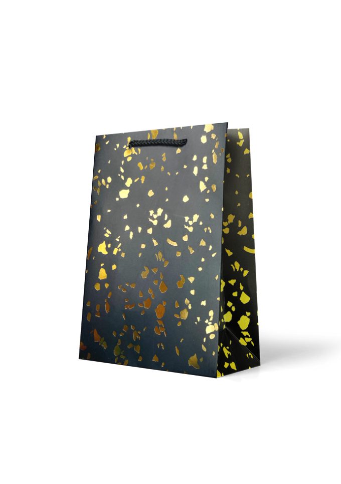 Gift Bag Medium Gold Foiling on Black