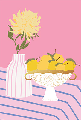 C3036 Lemon and Flowers