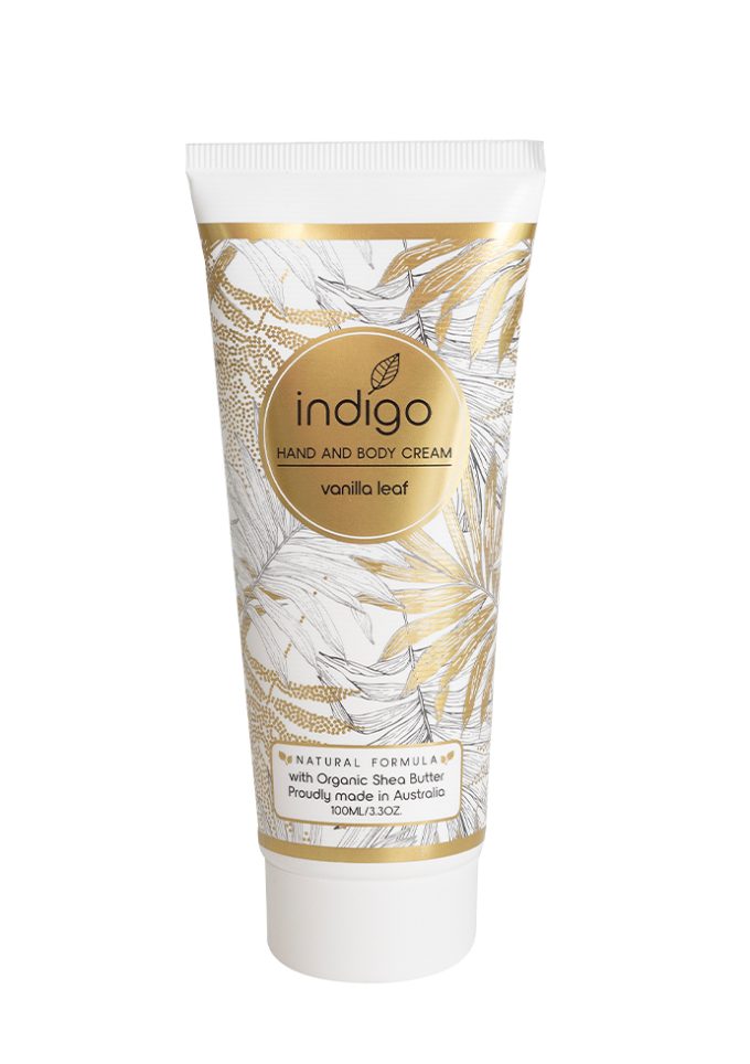 HBC068 Vanilla Leaf 100ml - Gold & Grey Palm Pattern