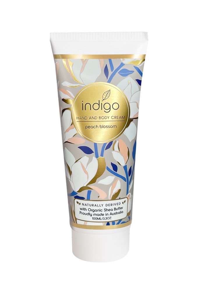 HBC077 Peach Blossom 100ml - Whit Floral Pattern on Grey