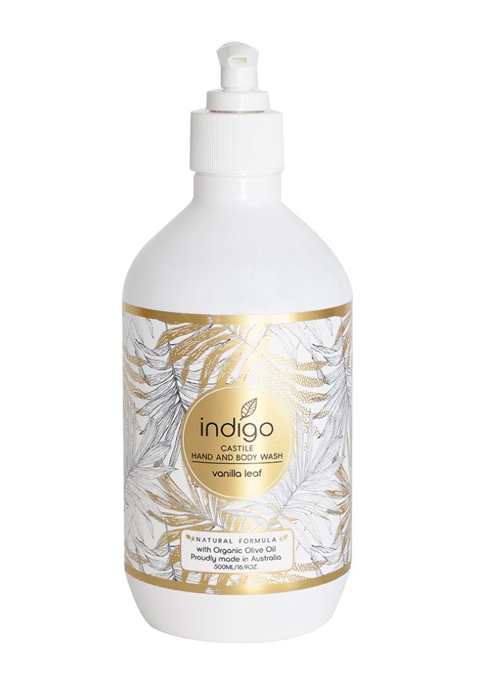 LS068 Vanilla Leaf 500ml - Gold & Grey Palm Pattern