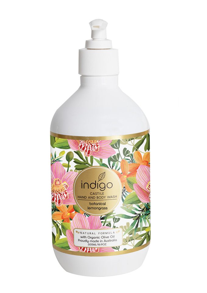 LS073 Botanical Lemongrass 500ml - Bright Floral Pattern