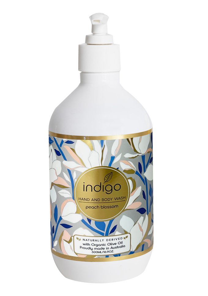 LS077 Peach Blossom 500ml - White Floral Pattern on Grey