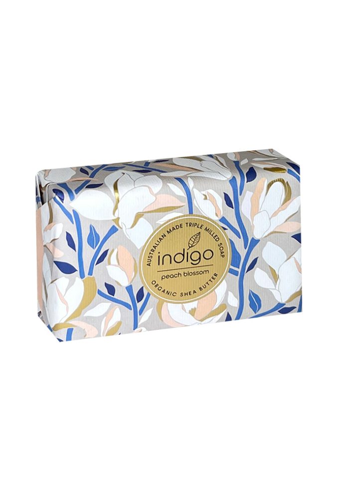 S077 Peach Blossom 200g -  White Floral Pattern on Grey