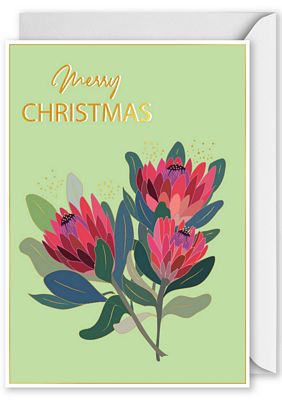 SKC8546 Foiled Christmas Card 8546 proteas