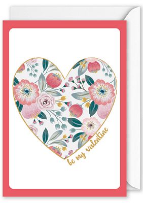 SKC8317 Foiled Be my valentine Floral Heart