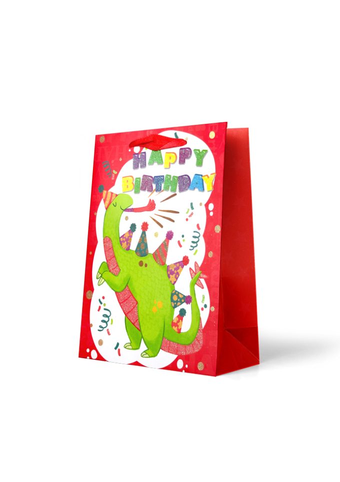 B1015M Gift Bag Medium Happy Birthday Party Dino