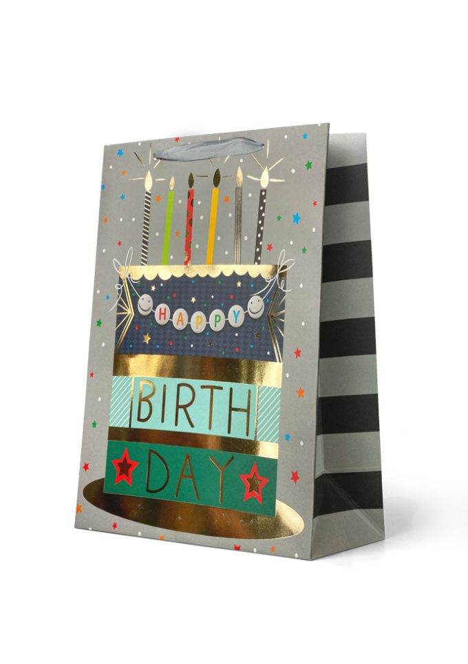 B998L Gift Bag Large Big Colourful Birthday Cake