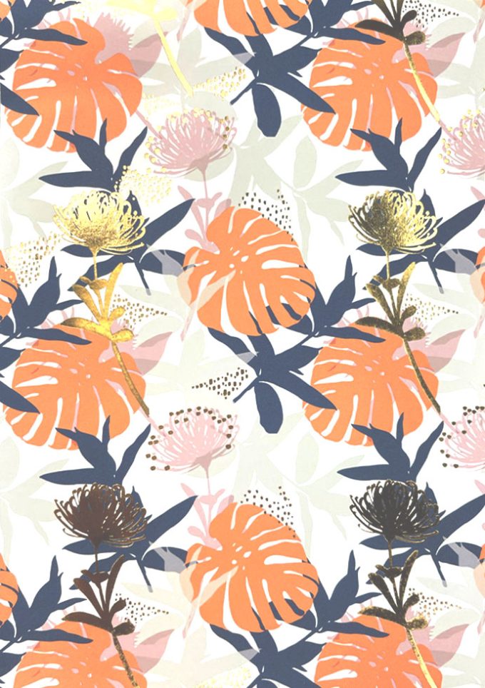 WIU003 Foiled Palm Pattern