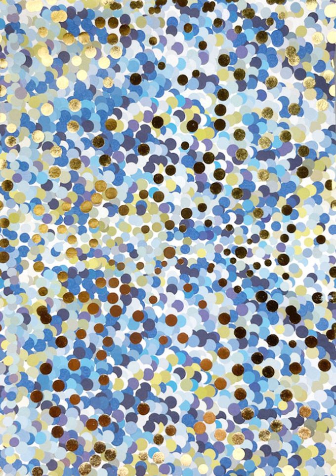 WIU006 Foiled Blue & Gold Dots