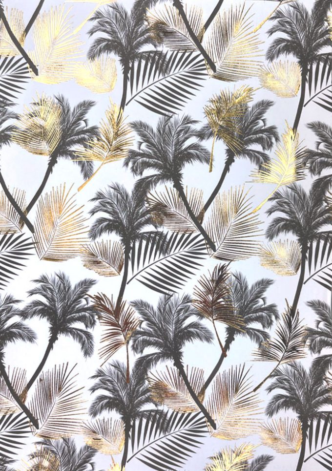WIU007 Foiled Gold & Black Palms