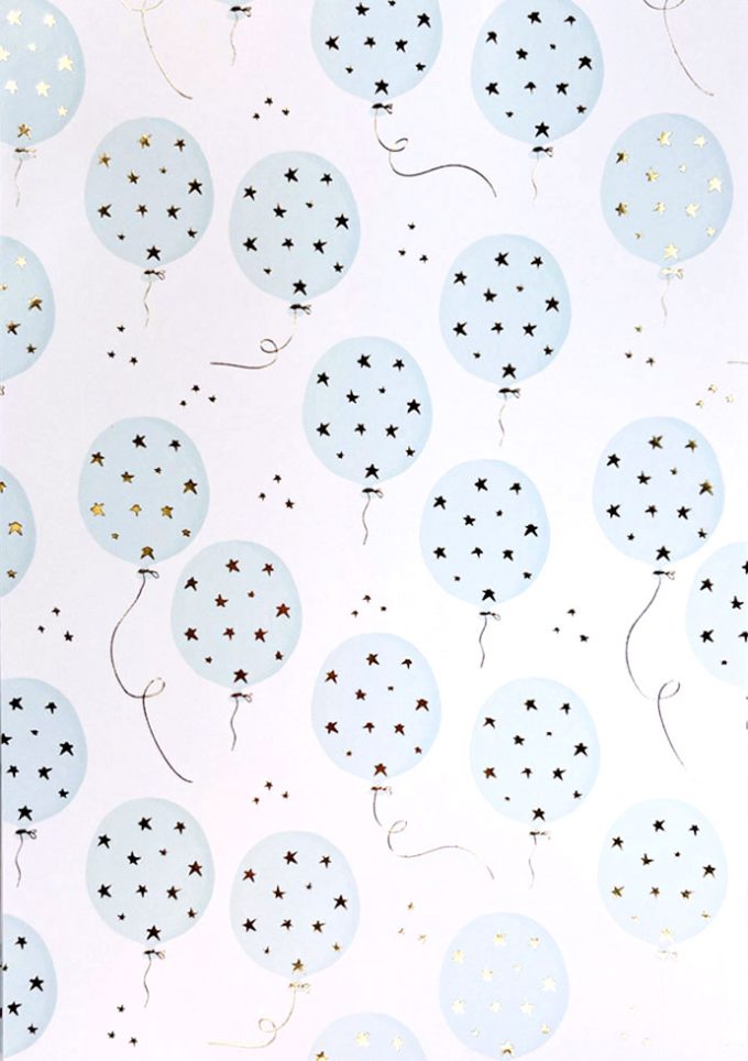 WIU020 Foiled Pastel Blue Ballons