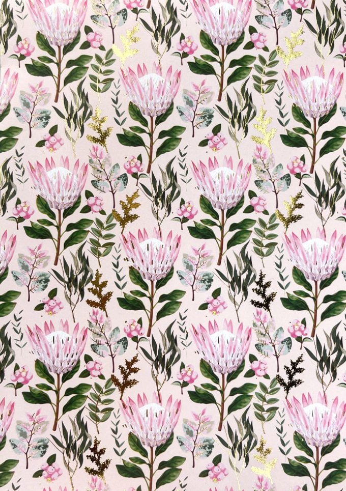 WIU025 Foiled Protea Pattern