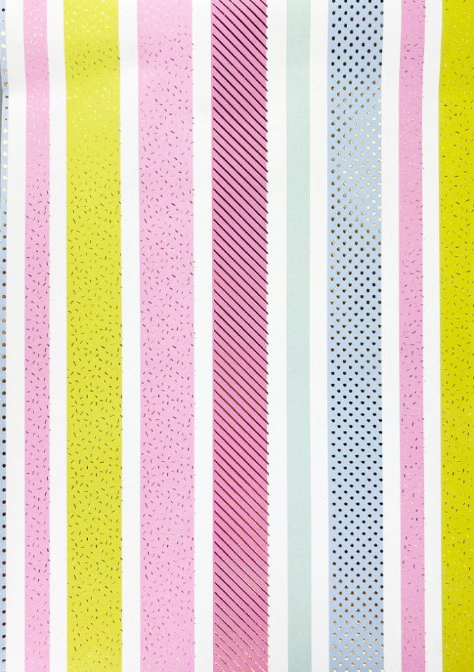 WIU035 Foiled Coloured Patterned Stripes