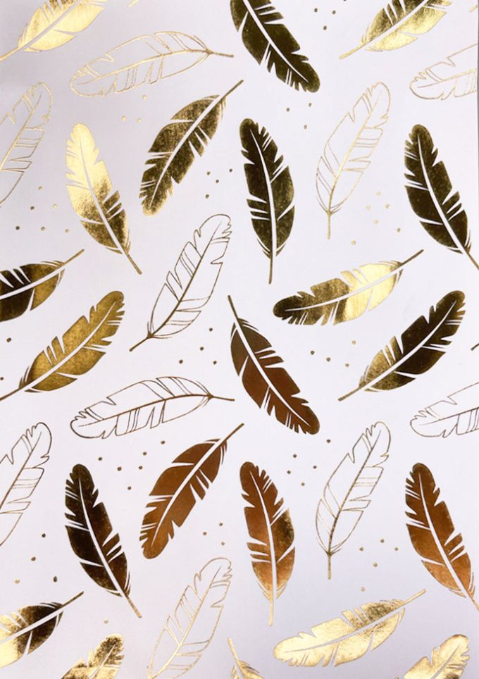 WIU036 Foiled Gold Feathers