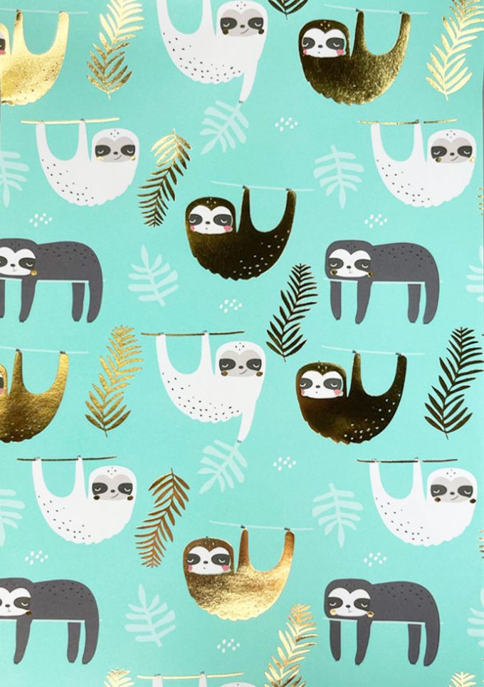 WIU039 Foiled Cute Sloths