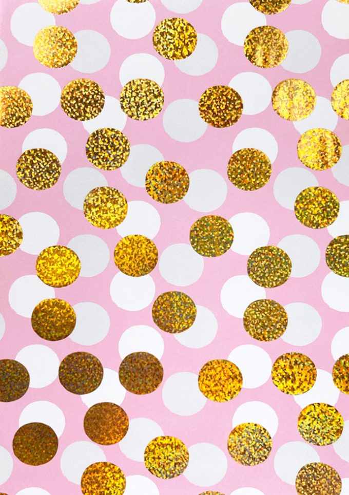 WIU042 Foiled Gold & Pink Spots