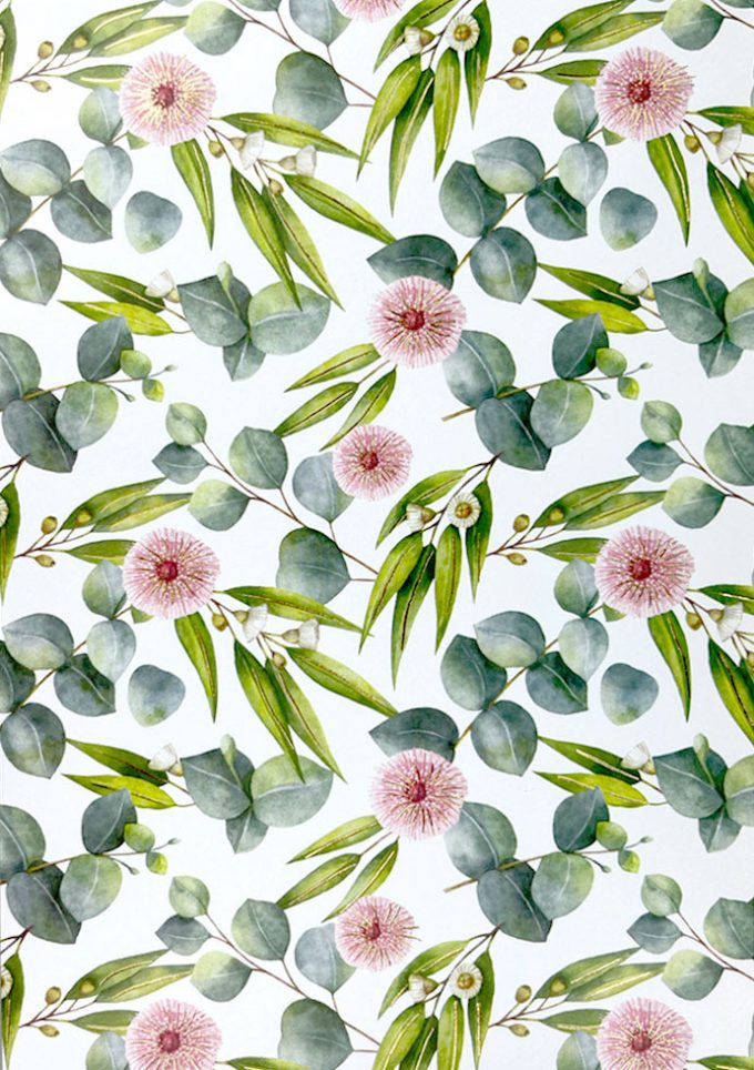 WIU044 Foiled Eucalyptus Pattern