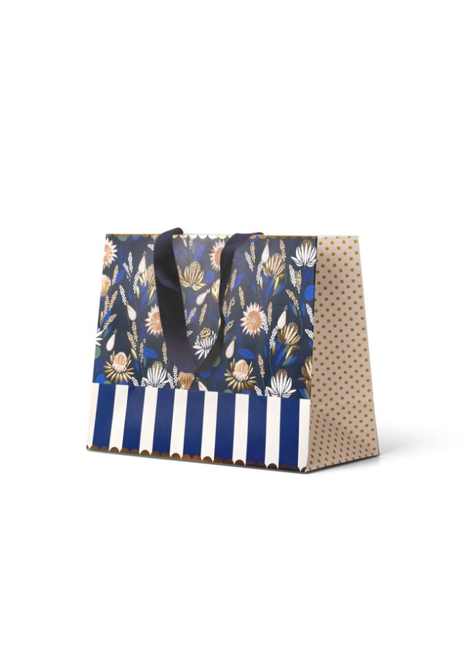 B275MP Premium Gift Bag Medium Embossed & Foiled Flowers