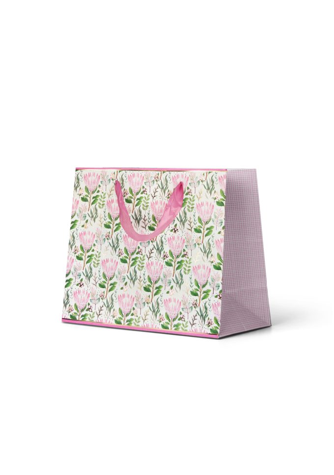 B327MP Premium Gift Bag Medium Embossed & Foiled Protea P