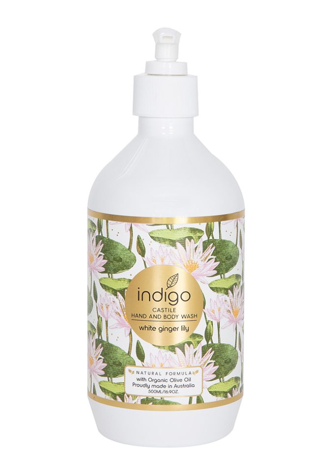 LS059 Organic Olive Oil Hand and Body Wash in White Ging