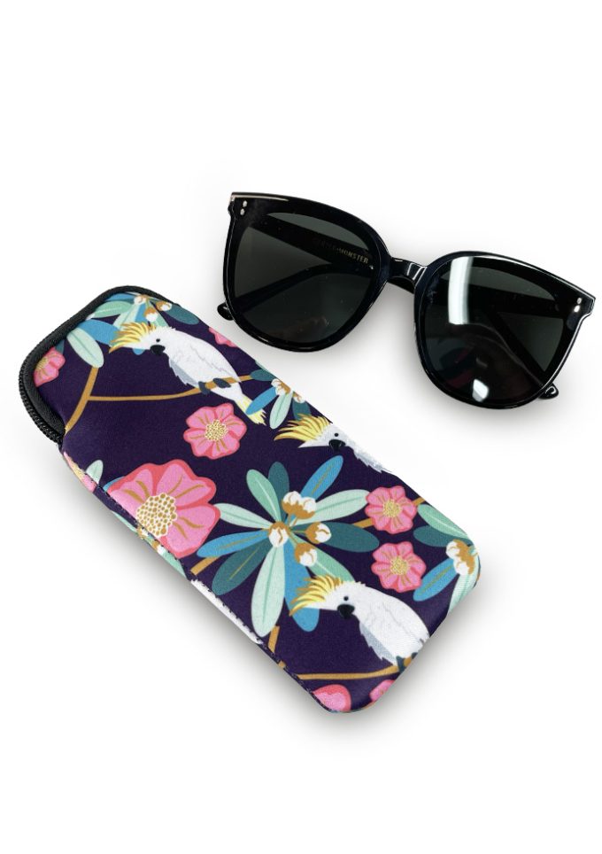 SGC-065 Neoprene Sunglasses Case - Cockatoo Pattern