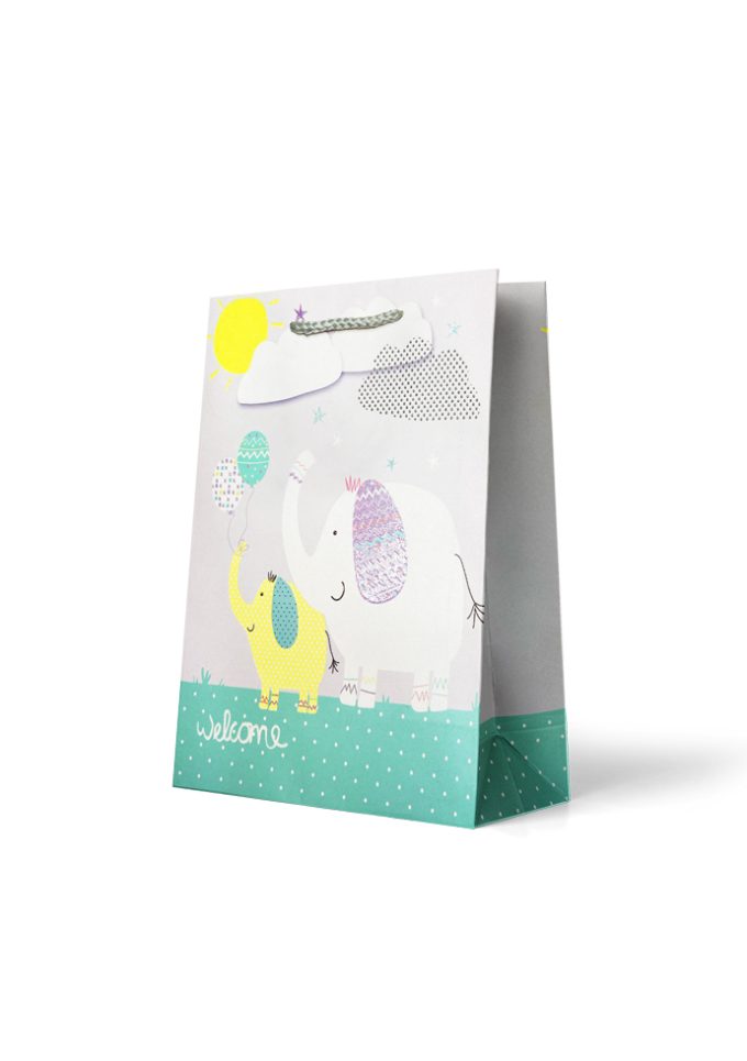 B731M Gift Bag Medium Elephants Welcome