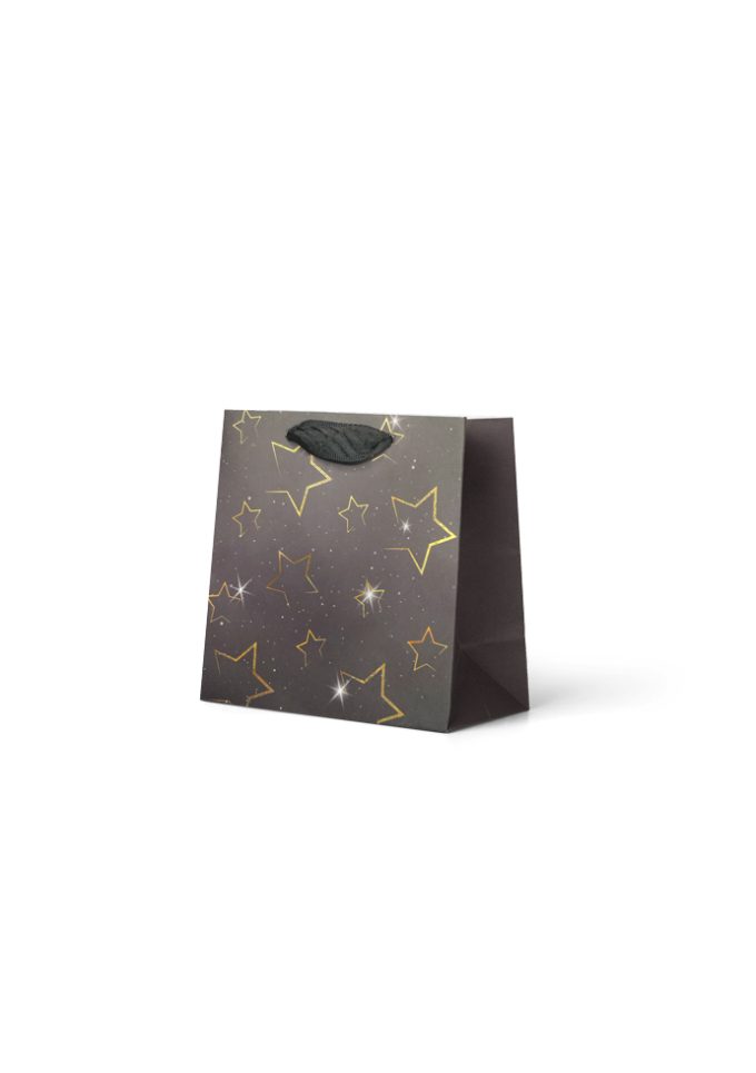 B1041SP Premium Gift Bag Small Gold Starry sky on Black