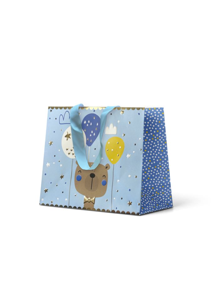 B287M Premium Gift Bag Medium Embossed & Foiled Cute Bea