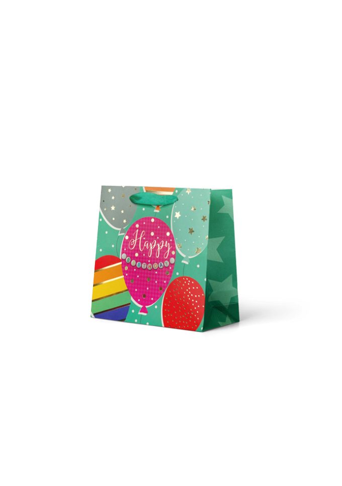B999S Gift Bag Small Happy BirthdayPatterned Balloons on