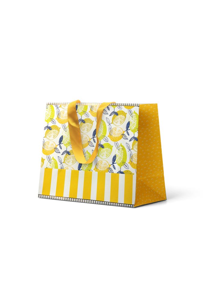 B278M Premium Gift Bag Medium: Embossed & Foiled Lemon P