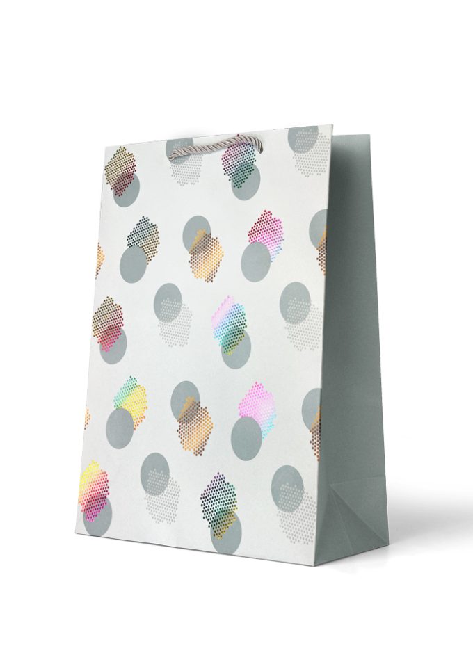 B745L Premium Gift Bag Large Foiled coloured Patches ove