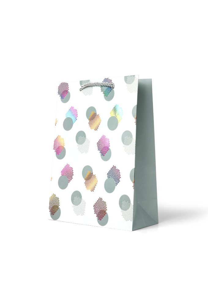 B745M Premium Gift Bag Medium: Foiled Patches and Blue C