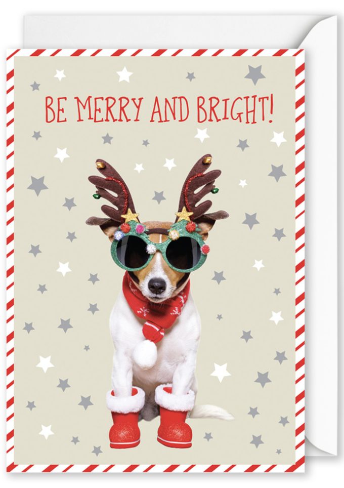 8440 Foiled: "Be Merry and Bright" Fun Dog